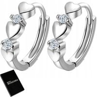 Srebrne kolczyki serca kółka dla dziewczynki 925 – uroczy wzór