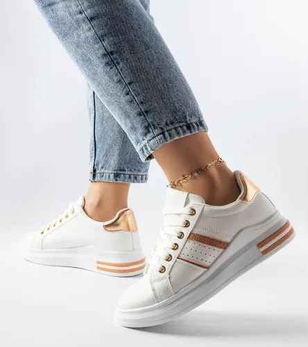 Białe sneakersy na platformie Lanoie 39 na Arena.pl