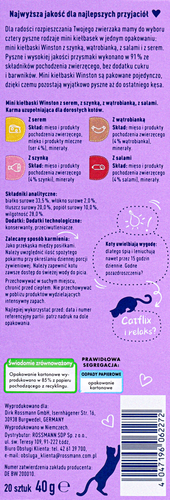 WINSTON KARMA DLA KOTÓW MINI-KIEŁBASKI Z SEREM na Arena.pl