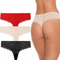 3x Koronkowe Figi Majtki Damskie Brazyliany Kobiece Seksowne MORAJ L