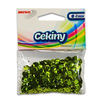 CEKINY BŁYSZCZĄCE 6MM 10G JASNO ZIELONY B100 BREWIS