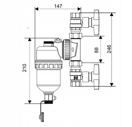 X-HOME FILTR MAGNETYCZNY 3/4" DN25 SEPARATOR ZANIECZYSZCZEŃ ODMULNIK C.O. na Arena.pl