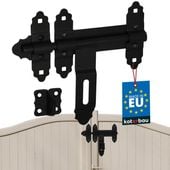 ZASUWA BRAMOWA GARAŻOWA RYGIEL BLOKADA ZAMKNIĘCIE DRZWI BRAMY CZARNA