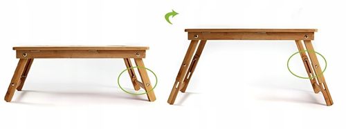 Stolik pod Laptopa bambusowy do Łóżka Taca Podstawka Regulowana Skladana na Arena.pl