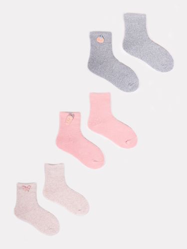 Skarpety dziewczęce frotte z elementem 3D 3PAK 17-19 YOCLUB na Arena.pl