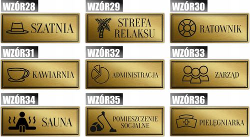 Tabliczka Złota Srebrna na drzwi SZATNIA na Arena.pl