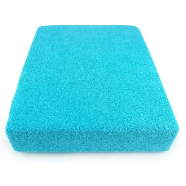 Prześcieradło frotte z gumką 140x200 turkusowe GRUBE zdjęcie 1