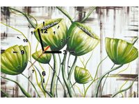 60CM 40CM ZEGAR OBRAZ ZIELONE MAKI DRUK PŁÓTNO RAMA