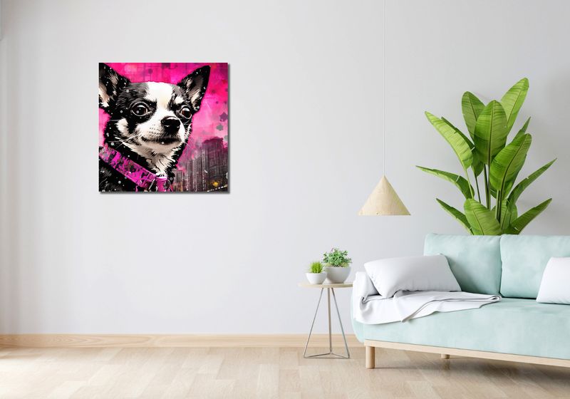 Obraz 70x70cm Mały Psiak o Dużej Duszy zdjęcie 2