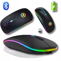 LEKKA MYSZ BEZPRZEWODOWA DO LAPTOPA PODŚWIETLANA RGB DO SZKOŁY PRACY CICHA