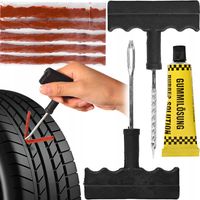 ZESTAW NAPRAWCZY DO OPON BEZDĘTKOWYCH WIERTŁO SZYDŁO SZNURKI KLEJ