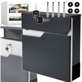 Skrzynka pocztowa na listy pocztę gazety geometryczna antracyt Buzon