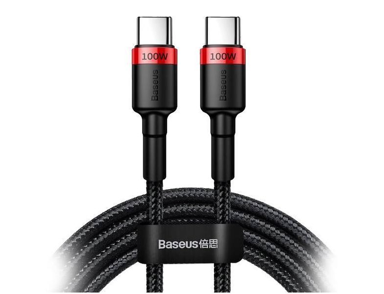 BASEUS KABEL CAFULE PD USB-C - USB-C 2,0 M 5A CZERWONO-CZARNY 100W zdjęcie 1
