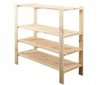 Emaga Regał na buty zabawki drewniany MAXI 4p ażurowe