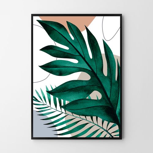 Plakat boho zielone liście 21x29,7 cm A4 na Arena.pl