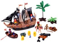 ZESTAW PIRACKI FIGURKI, STATEK AKCESORIA