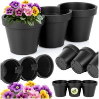 Doniczka Potrójna Ogrodowa Plastikowa Czarna na Rośliny Kwiatki Zioła