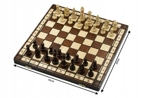 SZACHY DREWNIANE SZACHY TURNIEJOWE DUŻE 42 x 42 cm na Arena.pl