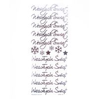 NAKLEJKI AŻUROWE WESOŁYCH ŚWIĄT 16 SZT SREBRNE DPNK-132 DP CRAFT