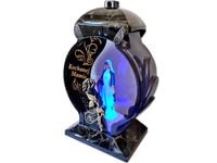 MAMA MAMIE ZNICZ LAMPION NAGRÓB OB CZARNO ZŁOTY MARMUR +FIGURKA LED