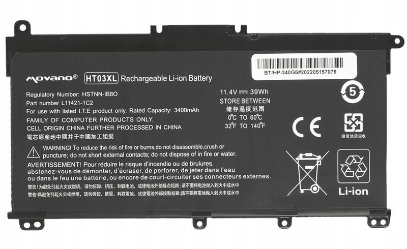 Bateria Movano 11.4V 3400 mAh do HP 240, 250 G7, 340 G5 i innych zdjęcie 1