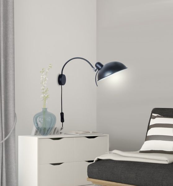 Nora kinkiet 1x40W E14 czarny zdjęcie 2