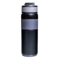 czarny kubek termiczny ze stali nierdzewnej z silikonowym ustnikiem