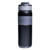 czarny kubek termiczny ze stali nierdzewnej z silikonowym ustnikiem
