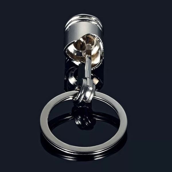 Breloczek Srebrny Tłok Silnikowy Piston Amulet Engine Piston Pipe do Auta zdjęcie 10
