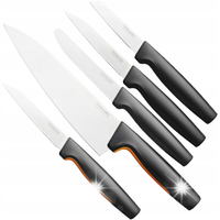 FISKARS KOMPLET ZESTAW 5 NOŻY KUCHENNYCH DO CHLEBA MIĘSA WARZYW OSTRE FF