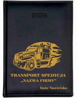 KALENDARZ A5 2026 DZIENNY terminarz z nadrukiem SPEDYCJA NAZWISKO IMIĘ