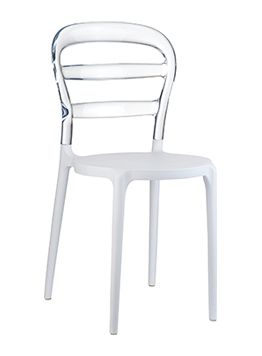 Krzesło Mis Bibi white/transparent transparentne oparcie D2 na Arena.pl