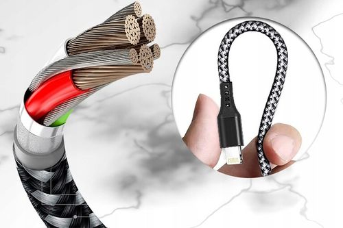 MOCNY KABEL PRZEWÓD OPLOT NYLON 3w1 Webski PRO Series microUSB TYP-C iPhone na Arena.pl