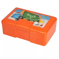 Pojemnik śniadaniowy Back to school, śniadaniówka, lunchbox, zamykany na klips, pomarańczowy, wykonany z tworzywa