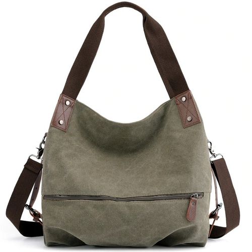 TORBA Torebka Damska ZIELONA Miejska Worek Pojemna Na Ramię Tkanina na Arena.pl