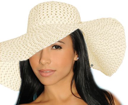 KAPELUSZ damski PLAŻOWY wakacyjny DUŻY ECRU ECRI zdjęcie 1