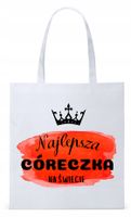 Dla Córki Córeczki Prezent Torba Eco Biała Shopper Z Nadrukiem Ze Zdjęciem