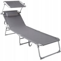 LEŻAK ALIMINIOWY SKŁADANY LEŻANKA Z DASZKIEM