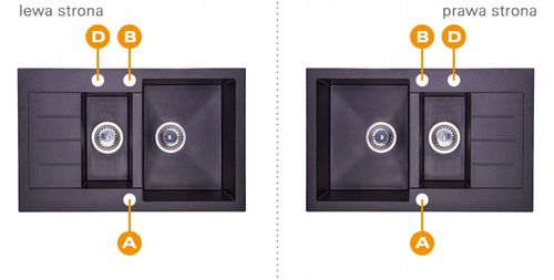 ZLEW ZLEWOZMYWAK GRANIT 8 kolorów 76x48 + SYFON na Arena.pl