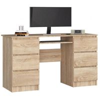 Biurko komputerowe, szuflady, CORE, 135x50x77 cm, sonoma, mat | TYLETEGOTU