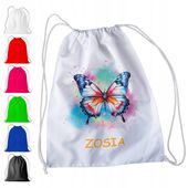 WOREK PLECAK SPORTOWY NA WF DLA DZIECI - MOTYL + IMIĘ! MOTYLEK ĆMA SKRZYDŁA