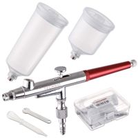 aerograf modelarski z dyszą 0,4mm dwa zbiorniki red do malowania