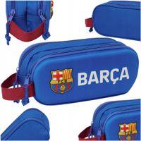 Piórnik Szkolny Dla Chłopca FC Barcelona Niebieski Saszetka Logo 3d Zamek
