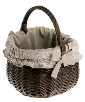 Dekoracyjny Kosz Wiklinowy na Zakupy kosz na grzyby Obszyty 31x31 H25/40 cm