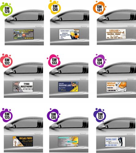 MAGNES NA SAMOCHÓD AUTO MAGNETYCZNA REKLAMA 60X30 USŁUGI BUDOWLANE na Arena.pl