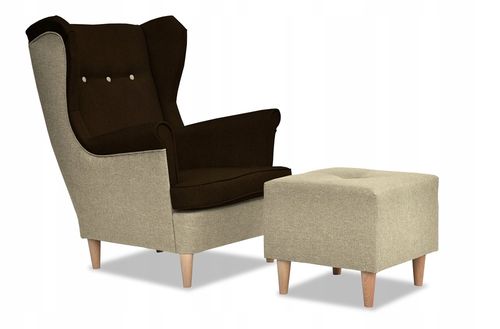 Fotel uszak ARI DUO skandynawski  piaskowo brązowy beżowy na Arena.pl