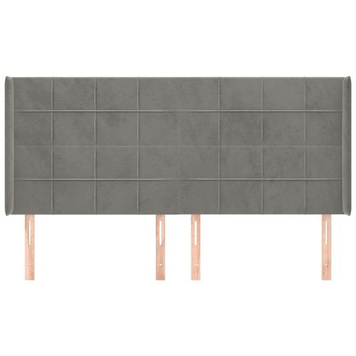 Zagłówek uszak, jasnoszary, 163x16x118/128 cm, aksamit na Arena.pl