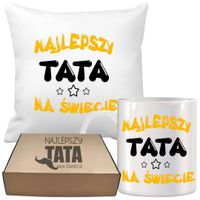 ZESTAW PODUSZKA I KUBEK ORYGINALNY PREZENT DLA TATY TEŚCIA DZIEŃ OJCA TATA