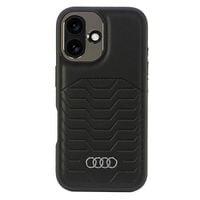 Audi Synthetic Leather MagSafe iPhone 16 6.1" czarny/black hardcase