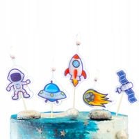 ŚWIECZKI URODZINOWE KOSMOS ASTRONAUTA NA IMPREZĘ URODZINOWĄ 5 SZT